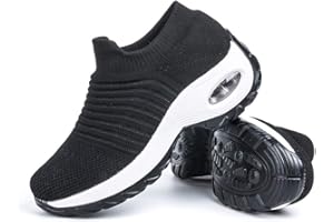 Hitmars Scarpe Ginnastica Donna Sneakers Running Camminata Corsa Basse Air Traspiranti Sportive Nero Blu Rosa Cachi Bianca Taglia 35-44