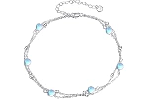 YFN Pearl Anklet for Women S925 Sterling Silver Adjustable Pearl Bead Layered Plus Ankle Bracelet Beach Jewelry Gift