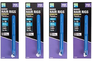 Preston Innovations Banded Hair Rigs Barbless KKM-B 4" 10cm Qty 8