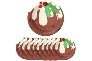 Sparkles Partyware Christmas Pudding Bowl - Pack of 10 Paper Bowls with Fun Design - Fun Xmas Party Disposeable Tableware Kids Childs Events