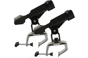 SHADDOCK FISHING Angeln Rutenhalter für Boot Kajak mit großer Klammeröffnung Stabil 360 Grad Drehung verstellbare Angelrutenhalter Bootsrutenhalter