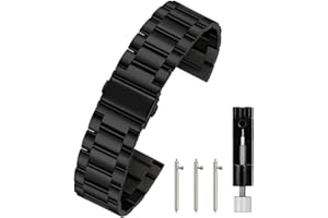Berfine Quick Release Watch Strap,16mm 18mm 20mm 22mm 24mm Premium Solid Stainless Steel Watch Band Replacement