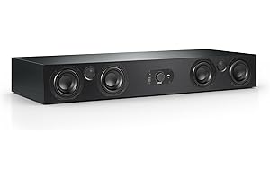Nubert nuBoxx AS-425 max | Schwarze Soundbar mit schwarzer Front | Soundplate für Streaming | TV-Lautsprecher mit Bluetooth aptX HD | Soundbase mit 220 W | Stereobase mit Sprachoptimierung | Sounddeck