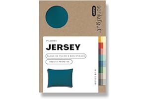 schlafgut Federa Easy Jersey 70x90 cm, in 100% cotone super soft, cerniera nascosta, ultra morbida e traspirante, certificazione Oeko-Tex, Petrol Deep