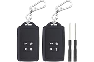 GROVL Silicone Key Card Case For Renault,2 Pcs 4 Button Car Key Cover Case Protection with Keychain KeyFob,Compatible with Renault Arkana Captur Trafic Clio Grand Scenic Kadjar Koleos Megane Zoe Dacia