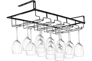 Kamiya Portabicchieri Sospeso Nessuna Perforazione Richiesta Porta Bicchieri Sospesi Porta Calici da Parete (5 Binari)