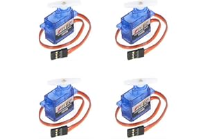 Stemedu FS90R 9g 360° Continuous Rotation RC Servo (Pack of 4), Ultralight for RC Car, Robot, Helicopter, Airplane, Boat