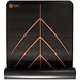 TEGO Stance Truly Reversible Yoga Mat with GuideAlign - 5-6mm Thick (Black Orange With Bag)72x24 Inch-Exercise, Anti Slip, Grippy for men,women,kids