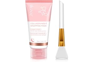 QLIGES Collagen Night Wrapping Mask, Maschera al Collagene Viso Coreana Maschera Viso Peel Off per Migliorare L'elasticità Della Pelle, Idratare, Levigare eRassodare Durante la Notte