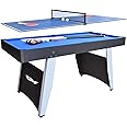 ALPIKA 5FT 2 in 1 Combo Game Table Set - Billiard, Pool, Snooker & Table Tennis With All Accessories, Blue