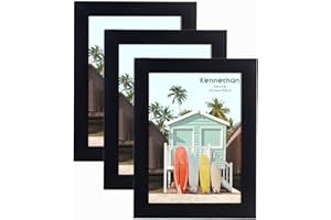 kennethan Bilderrahmen Schwarz 13x18cm 3er Set Fotorahmen mit Acrylglas zum aufhängen und aufstellen