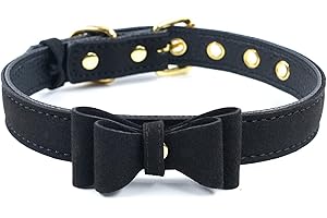 Kome Wairey Women Punk Style Leather Choker Collar with Bows, Gothic Leather Costume Choker Necklaces for Girls and Teenagers