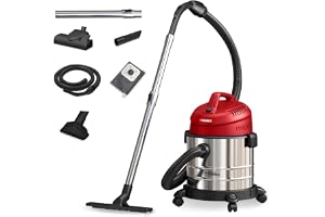 Eureka Forbes Wet & Dry Armor Vacuum Cleaner | 22 kPa High Power Suction | Blower Function | 20 litres Tank Capacity | High Strength Stainless Steel Body | 7 Multipurpose Accessories