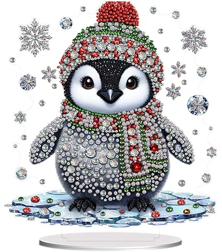 Syntego 5D-Diamantmalerei-Set – DIY Weihnachtsdekoration Mit Schneemann & Rentier (Kristall-Strass-Acryl)