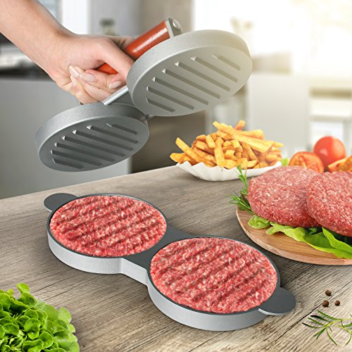 broil-master - Prensa para Hamburguesas Doble Ø 11,5cm, con asa Negra o marrón