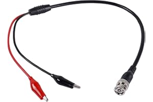 PNGKNYOCN 1,5 stóp BNC Q9 do podwójnego klipu krokodyla test sondy kablowej oscyloskop testowy drutu, generator sygnału, nadzór wideo (0,5m)