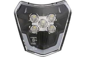 JFG RACING Faro Led Moto,Faro Anteriore Moto Universale per Dirt Bike Pit Bike Motocross Enduro Supermoto