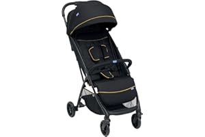 Chicco Glee Passeggino Leggero, Pratico E Leggero, Chiusura Automatica, Seduta Ampia E Confortevole, Ruote Di Alta Qualità, Schienale Regolabile, Cappottina Parasole, Fino a 22 Kg, Nero