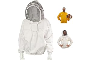 URBANSBEE Veste apiculture professionnelle en coton - veste apiculteur avec l'association chapeau fantaisie et d'un voile pour la protection de l'apiculteur