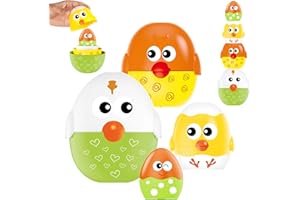 ANCESFUN Regalo de Huevos de Pascua para Niños – 4 PCS Muñecas Matryoshka Gigantes, Kit Decorativo Artesanal para Pintar y Llenar Huevos de Pascua, Ideas de Regalos para Niñas y Niños 3+ Años