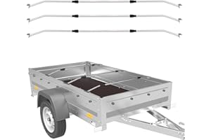Plutohiker Flachplanenbügel für Anhängerplane 3er Set, Universell Anhängerplanen Haltebügel (Einstellbare Länge 132-210 cm),langlebige & rutschfeste Alu Bügel für Flachplane - 100% Aluminium