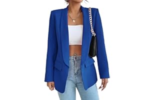 LIAOPUFUS Donna Blazer Slim Fit Maniche Lunghe Tuta con Risvolto Giacca da Ufficio Business con Tasche e Vari Colori Stile Casual Classico