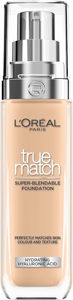 L'Oreal Paris True Match Bakım Yapan Fondöten - 3N Nötr Alt Ton | Hiyalüronik asit, orta kapatma gücü, doğal kaplama, sıvı doku, tüm cilt tipleri için, True Match fondöten