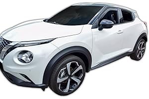 J&J Automotive | Deflettori D'Aria Antiturbo Per Juke dal 2019, Set di 2 Pz, Nero, Antivento, Antipioggia, Fume' Oscurati