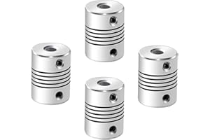 Aopin Flexible Beam Couplings 10mm to 10mm Shaft for 3D Printer, Length 25mm / 1" Coupler Motor Connector Casing Joint, Great Apply for Car Model Shaft, CNC Machine, Motor Guide, DIY Encoder 4 Pcs