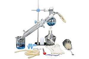 FanYu Lab Glassware Kit Glass Distillation Industrial Science Distiller Pure Dew Purification Making Essential Oils Distilled Water Filter Chemical