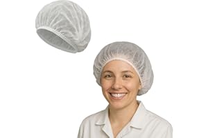 Pedsox, 100 Cuffie Monouso in TNT, Dispositivo Copri Testa e Capelli, Bordo Elastico Rinforzato, Ideali per Uso Privato e Commerciale, Colore Bianco