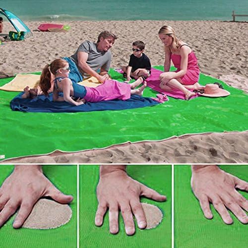 Ailier Sand-Free Beach Mat, Extra Large Waterproof Durable Lightweight Outdoor Hiking Camping Picnic Festival, vert（150*200 cm）