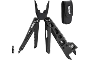 NexTool Herramienta Multiusos 9 en 1, Cuchillo Supervivencia, Sierra de madera, Alicates, 2 Puntas de Destornillador, Bolsa de Nailon, Herramientas de Camping y DIY