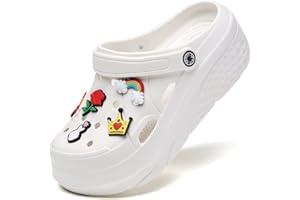 SECHRITE Platform Zuecos para Mujer Chanclas de ocio y ropa deportiva Zuecos sanitarios con encantos Clogs de cuña Tamaños, 36-41 EU