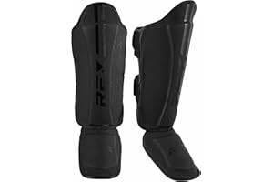 REX BOXING GEAR Rex Boxing Shin Guard Muay Thai Instep Leg Protector for Martial Arts, Kickboxing, BJJ, Karate, PU Leather reinforced MMA Shin Instep