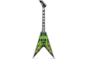 WestCreek Guitars CERBERUS Guitare Électrique, V Heavy Metal Solid Body Electric Guitar, Sillet En Os, Touche En Palissandre, Corps En Acajou, 22 frettes (CB-2 Vert)