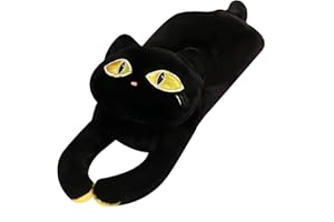 Aliangting 70CM Halloween Cat Plush Toys Black Cat Stuffed Animal Plushie Cartoon Cat Sleeping Pillow Halloween Decoration Doll Cat Toys For Kids