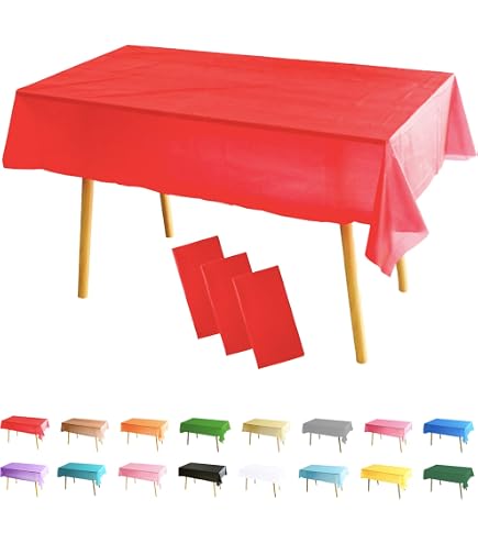 2 Tovaglie Natalizie Usa E Getta, 137x274 Cm, Rosse E Bianche, Con Babbo Natale, Pupazzo Di Neve E Alberi