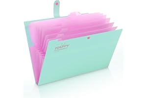 KONVINIT Cartella Portadocumenti A4 Portatile Struttura a Fisarmonica Plastica con 12 Tasche Ufficio della Società