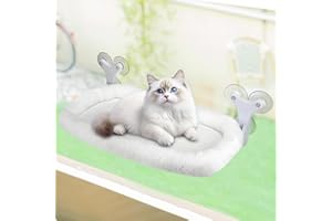 Sprifityy Hamac pour Chat,avec ventouses Stables,Chaise Longue Pliable,hamac de fenêtre,lit pour Animaux de Compagnie,Bain de Soleil,capacité de Charge jusqu'à 23 kg (Blanc, XL)