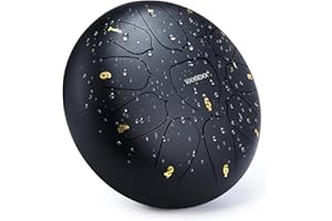VixxNoxx Rain Drum for Outside Garden, 10 Inches 11 Notes Steel Tongue Drum Handpan Percussion Instrument for Yoga Meditation & Sound Therapy, Adult Gift with Bag, Mallets & Songbook (Black)