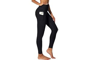 IUGA Women's Winter Thermal Leggings with Pockets, High Waisted, Fleece Lined, Grey