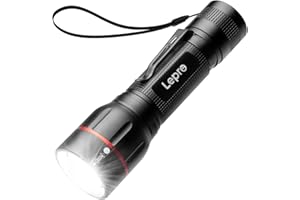 Lepro Lampe Torche LED, LE2050 Lampe de Poche Ultra Puissante, 5 Modes D'éclairage, Zoomable, IPX4 Étanche, Longue Durée pour Enfant Camping Randonnée Pêche Bricolage Urgence Coupure de Courant