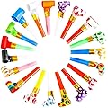 BCHKO Langue de Belle Mère Lot de 20 Multicolore Souffleurs de Fête pour Anniversaire Enfant, Sifflets Cotillons Bruiteurs pour Carnaval, Nouvel An & Événements Festifs