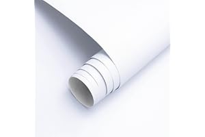 Timeet Klebefolie Möbel Weiss 60x1000cm Klebefolie Weiß Matt Möbelfolie Selbstklebende Tapete Abnehmbare Modern Wasserdicht Vinyl Folie für Möbel Küche Schränk Tür Wände