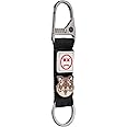 KeyUnity KB01 Titanium Carabiner Keychain Nylon Webbing Molle Clip with Hook & Loop Panel for Patches