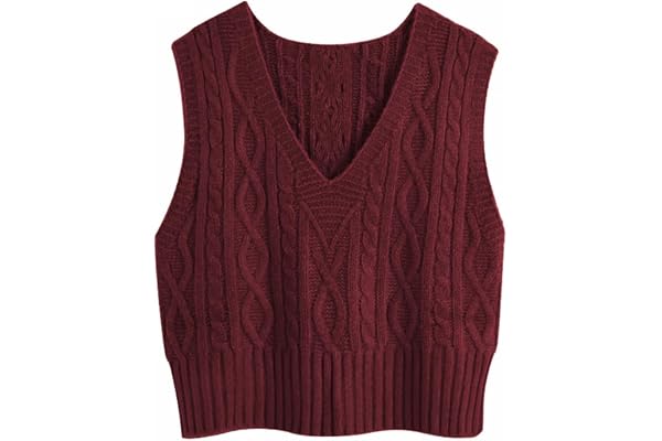 Tongmingyun Pullover väst dam V-ringad pullover linne pullover kabel stickad väst enfärgad ärmlös passform pullover topp