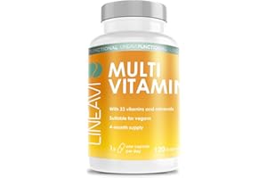 ‎LINEAVI LINEAVI Multivitamin 120 vegane Kapseln (4-Monatsvorrat), hochdosiert mit 23 Vitaminen und Mineralstoffen von A-Z, unterstützt die normale Funktion des lmmunsystems, in Deutschland hergestellt