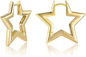 ALEXCRAFT Boucle Oreille Femme Argent 925 Creole Plaqué Or 14K Géométrique