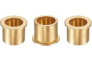 sourcing map Lot de 3 roulements à manchon à bride, alésage de 25 mm x 32 mm de diamètre extérieur x 30 mm de longueur, bagues auto-lubrifiantes en bronze fritté